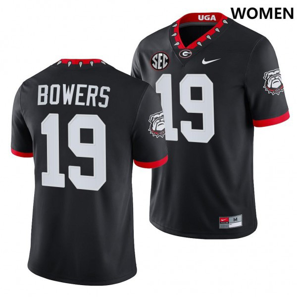 Women's #19 Brock Bowers Georgia Bulldogs 100th Anniversary College Football Jersey - Black
